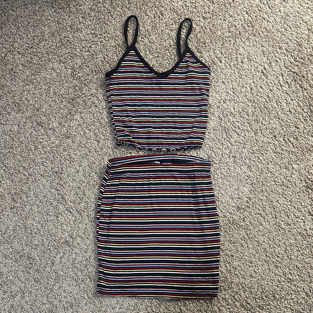 Fashion Nova Multicolor Striped Set